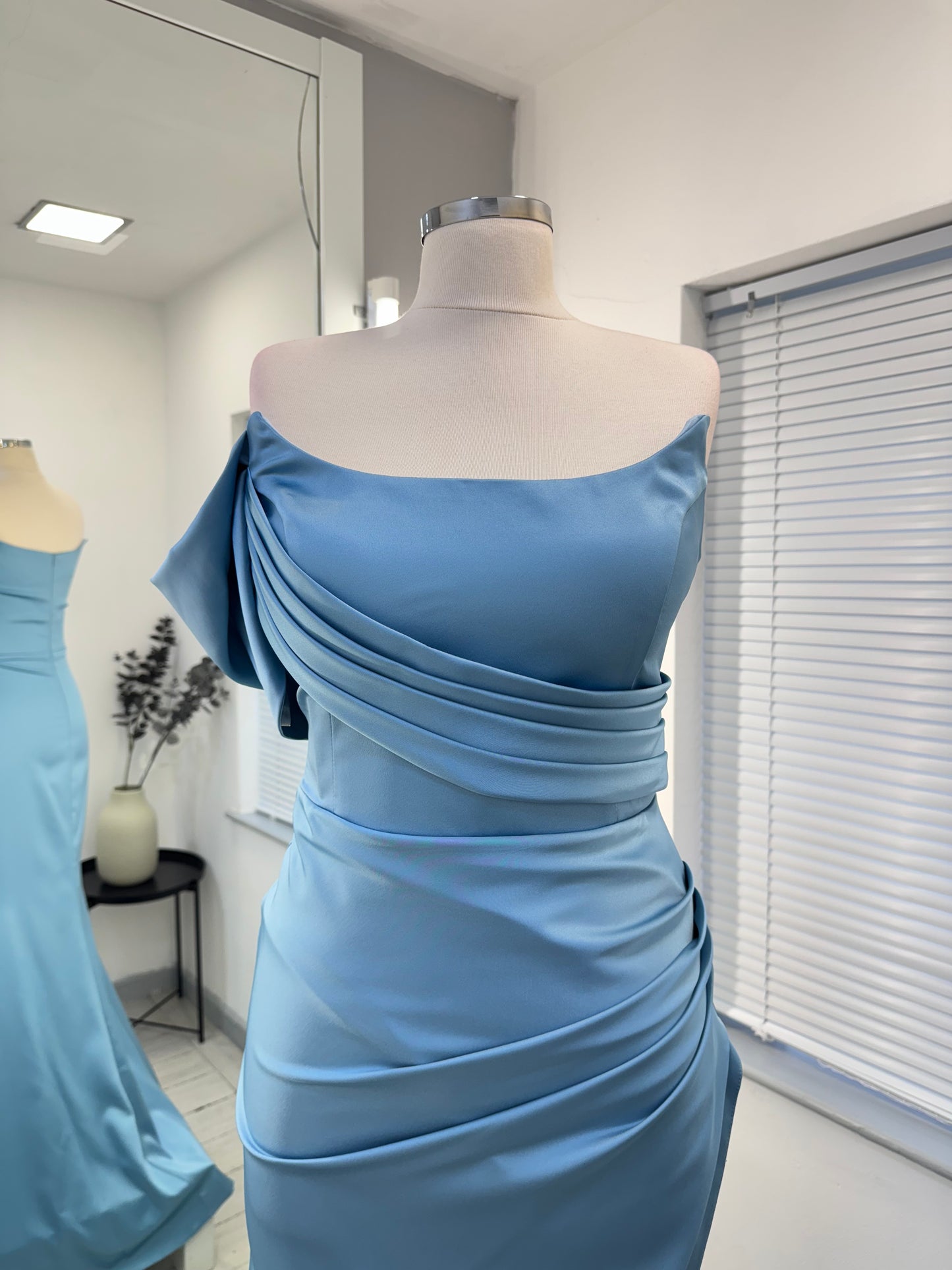 Ocean Mist Satin Formal Dress
