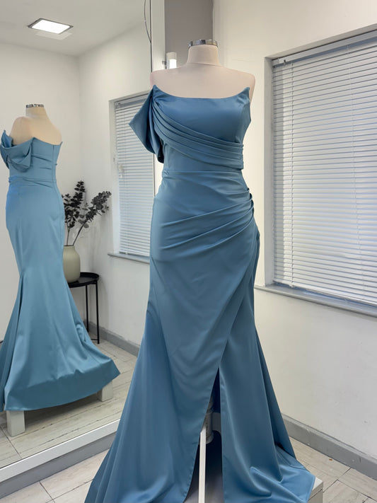 Ocean Mist Satin Formal Dress