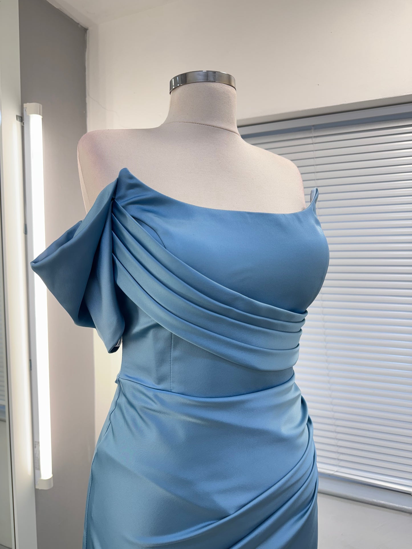 Ocean Mist Satin Formal Dress